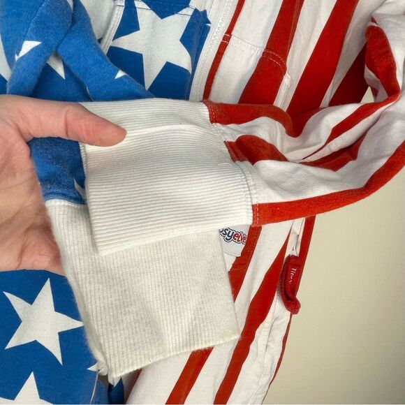 Tipsy Elves American Flag Jumpsuit Patriotic Stars and Stripes Print Size Small - Picture 5 of 9